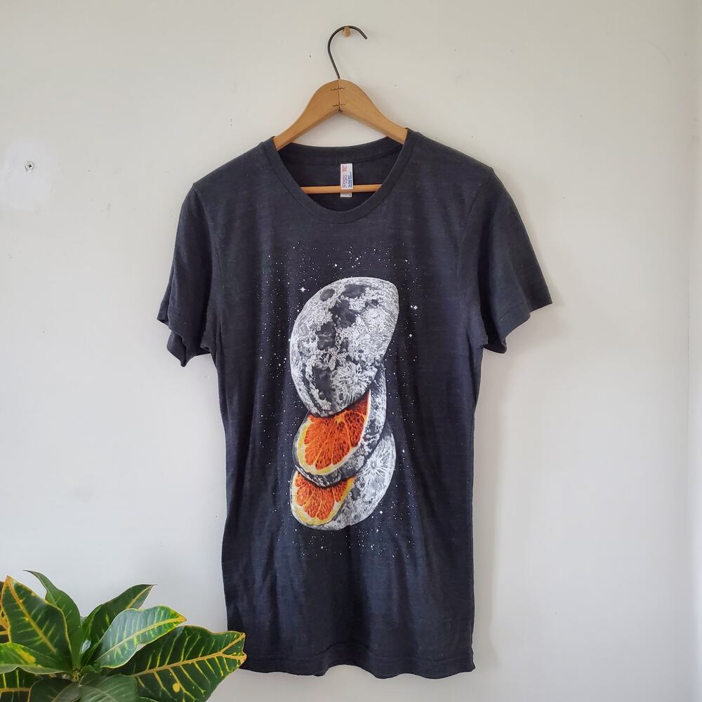 American Apparel Moon Orange Slice Graphic T Shirt
